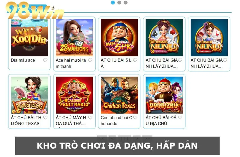 Game Bài 98Win - Thiên Đường Đổi Thưởng Đẳng Cấp Nhất